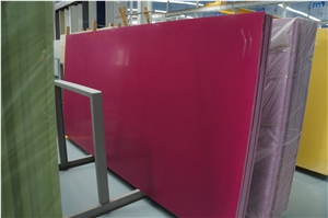 China Pure Rosy Artifical Quartz Slabs,Poblished Quartz Stone, Solid Surface Quartz