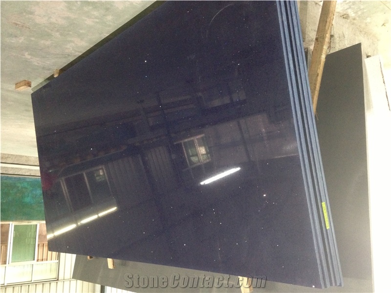 Crystal Blue Quartz Stone Slabs, Enginered Stone, High Quality Manmade Stone, Solid Surfaces Polished Quartz Stone Slabs