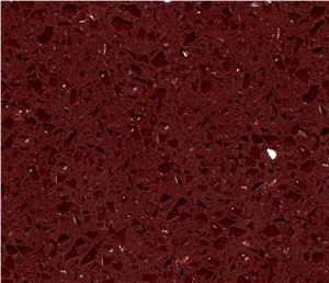 Crystal Dark Red Quartz Stone Slab, Quartz Stone