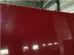 Crystal Red Quartz Stone Slabs, Solid Surfaces Engineered Quartz Stone