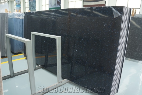 Crystal Shining Blue Quartz Slabs, Manmade Polished Quartz Stone, High Quality Quartz Slabs from China