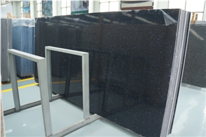 Crystal Shining Blue Quartz Slabs, Manmade Polished Quartz Stone, High Quality Quartz Slabs from China