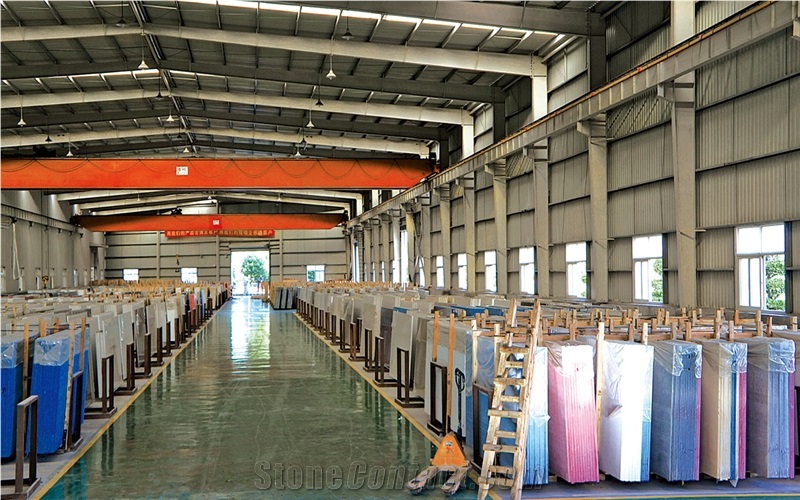 Crystal Shining Blue Quartz Slabs, Manmade Polished Quartz Stone, High Quality Quartz Slabs from China