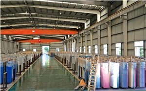 Crystal Shining Blue Quartz Slabs, Manmade Polished Quartz Stone, High Quality Quartz Slabs from China