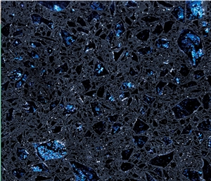 Crystal Shining Blue Quartz Slabs/ Quartz Stone