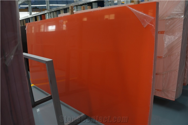 Dark Orange Quartz Slabs,China Engineered Quartz Stone,Polished Quartz Stone Slabs
