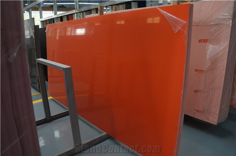 Dark Orange Quartz Slabs,China Engineered Quartz Stone,Polished Quartz Stone Slabs