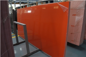 Dark Orange Quartz Slabs,China Engineered Quartz Stone,Polished Quartz Stone Slabs