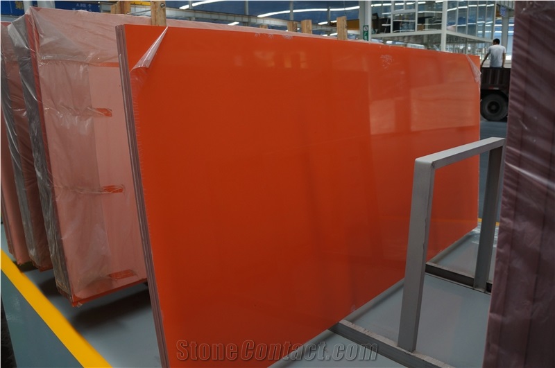 Dark Orange Quartz Slabs,China Engineered Quartz Stone,Polished Quartz Stone Slabs