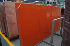 Dark Orange Quartz Slabs,China Engineered Quartz Stone,Polished Quartz Stone Slabs