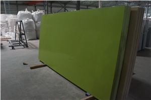 Engineered Quartz Stone Slabs, Pure Green Quartz Stone Tiles