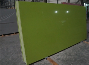 Pure Green Quartz Slabs, Quartz Stone