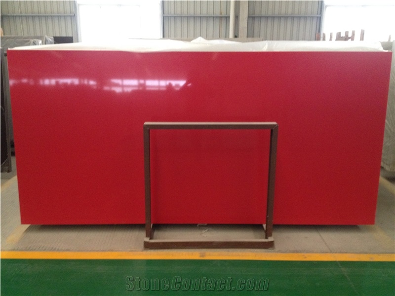Pure Red Quartz Slabs,Artifical Quartz Stone,Engineered Stone Slabs ,Polish Quartz Slabs,Solid Surface