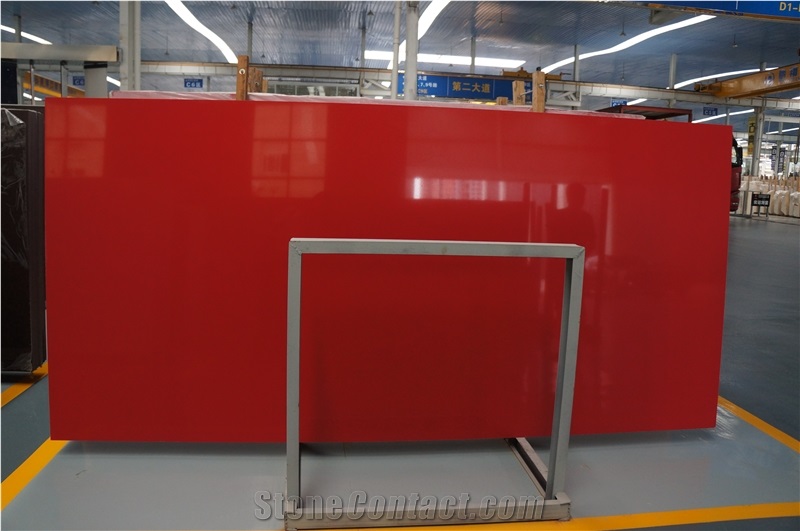 Pure Red Quartz Slabs,Artifical Quartz Stone,Engineered Stone Slabs ,Polish Quartz Slabs,Solid Surface