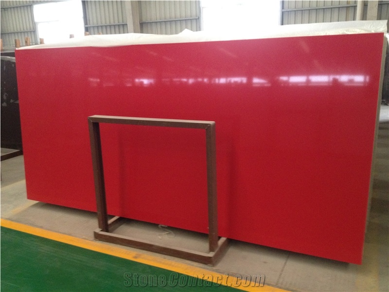 Pure Red Quartz Slabs,Artifical Quartz Stone,Engineered Stone Slabs ,Polish Quartz Slabs,Solid Surface