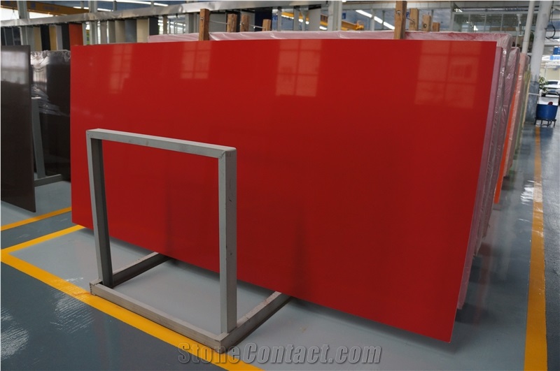Pure Red Quartz Slabs,Artifical Quartz Stone,Engineered Stone Slabs ,Polish Quartz Slabs,Solid Surface