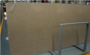 Starfish Beige Quartz Stone Slabs, Solid Surfaces Polished Quartz Stone, Engineered Stone from China