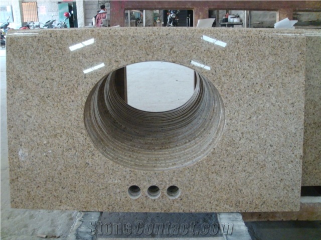 Sunset Yellow Granite Kitchen Countertops, Golden Peach,Sunset Gold,G682,Chinese Yellow Granite,Cheap Granite, Polished Tops,Golden Granite Vanity Tops