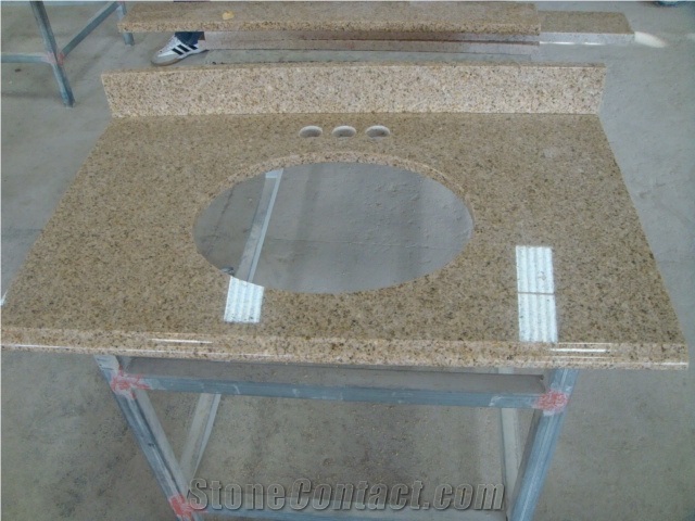 Sunset Yellow Granite Kitchen Countertops, Golden Peach,Sunset Gold,G682,Chinese Yellow Granite,Cheap Granite, Polished Tops,Golden Granite Vanity Tops