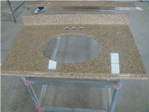 Sunset Yellow Granite Kitchen Countertops, Golden Peach,Sunset Gold,G682,Chinese Yellow Granite,Cheap Granite, Polished Tops,Golden Granite Vanity Tops