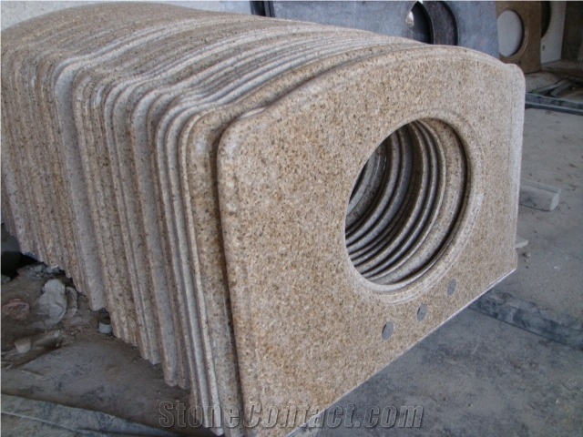Sunset Yellow Granite Kitchen Countertops, Golden Peach,Sunset Gold,G682,Chinese Yellow Granite,Cheap Granite, Polished Tops,Golden Granite Vanity Tops
