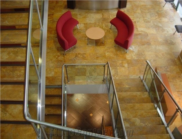 Yellow Travertine Tile From Turkey, Stocked In Usa
