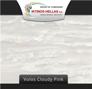 Volos Cloudy Pink Marble Tiles, Slabs
