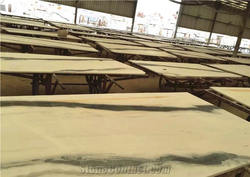 China Panda White Marble Slabs & Tiles,Polished White Color Marble with Black Veins for Hotel Lobby