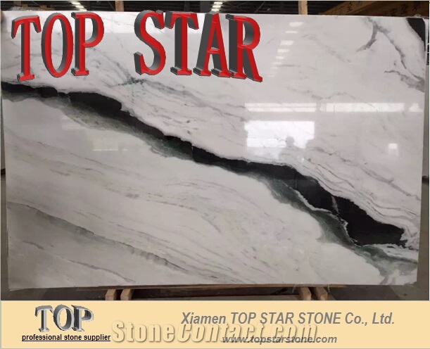 China Panda White Marble Slabs & Tiles,Polished White Color Marble with Black Veins for Hotel Lobby
