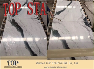 China Panda White Marble Slabs & Tiles,Polished White Color Marble with Black Veins for Hotel Lobby