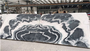 Hot Sale China Panda White Marble Slabs & Tiles for Villa House Wall Book Match Design