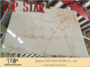 Natural Backlit Gold White Onyx 2cm Big Slabs, Naghadeh White Onyx Slabs & Tiles