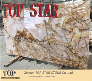 Royal Beautiful Translucent Iran Pink Onyx Slabs & Tiles