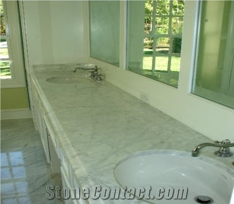 Bianco Carrara Marble Custom Vanity Tops,Italy Marble Bathroom Tops, White Marble Vanity,Carrara White Stone Vanity,Bianco Carrara Marble Bathroom Decoration, Engineered Stone Bathroom