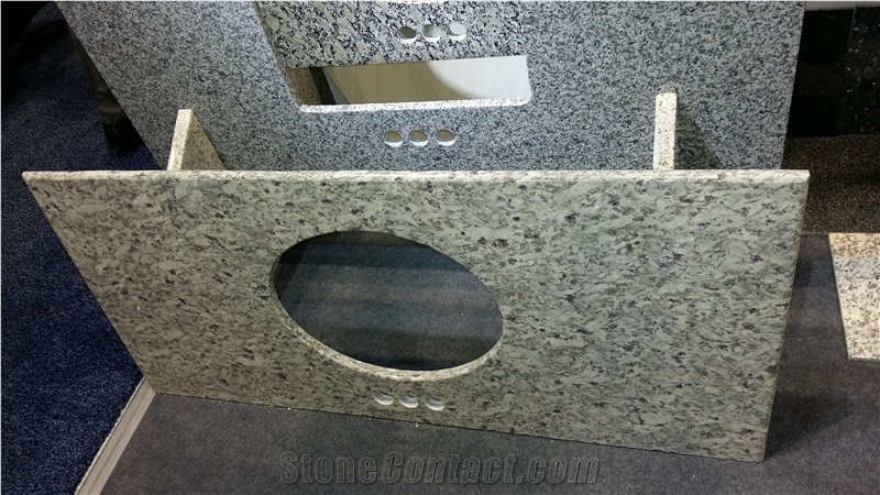 Moon White Granite Countertop,India Moonlight Granite Bathtops,Emerald White Tops,Kashmir Pearl Pre-Fabricated Tops,Morning Mist Work Worktops,Bar Tops,Custom Countertops,Granite Vanity Top