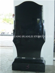 Hebei Black Granite Tombstone,Shanxi Black Monument,Single Gravestone,Western Style Headstone