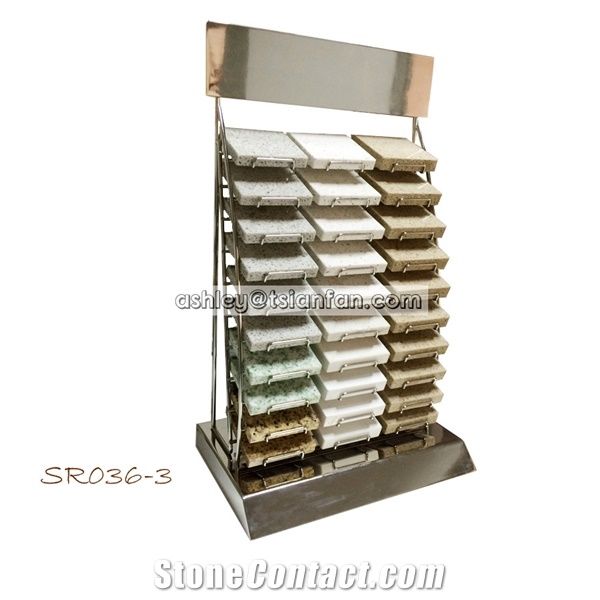 Quartz-Marble-Granite-Stone Samples Display Rack Sr036-3