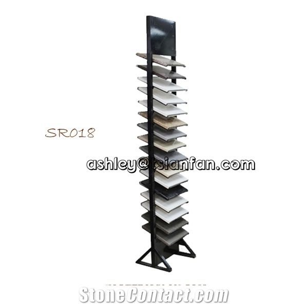 Custom Tower Shape Quartz-Marble-Granite-Timber Samples Meichandising Display Rack Stand Sr018