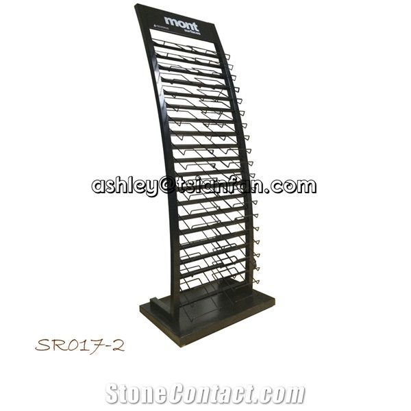 Hot Sale Custom Merchandising Tower Display Rack Stand for Quartz-Marble-Granite Samples Sr017-2
