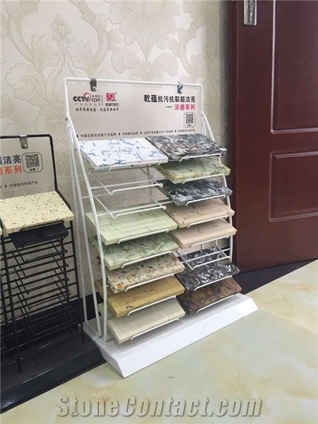 Sr091 Quartz Stone Metal Tabletop Display Stand for Marketing