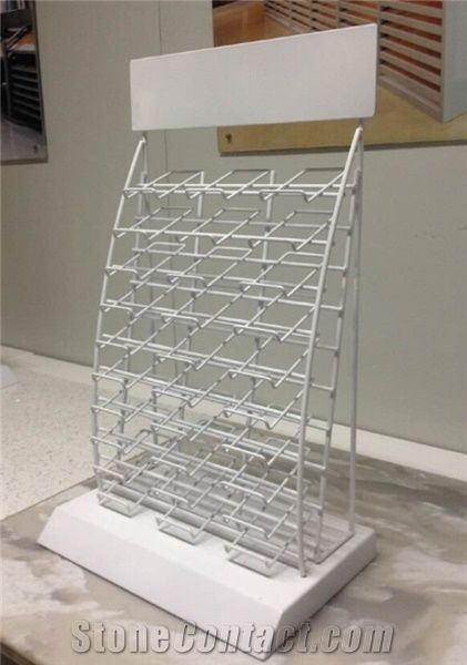 Sr091 Quartz Stone Metal Tabletop Display Stand for Marketing