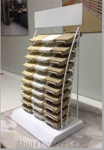 Sr091 Quartz Stone Metal Tabletop Display Stand for Marketing