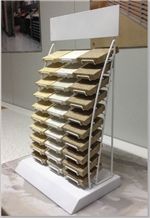 Sr091 Quartz Stone Metal Tabletop Display Stand for Marketing