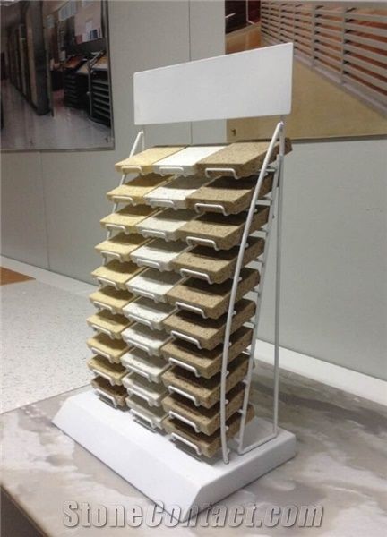 Sr091 Quartz Stone Metal Tabletop Display Stand for Marketing