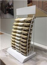 Sr091 Quartz Stone Metal Tabletop Display Stand for Marketing