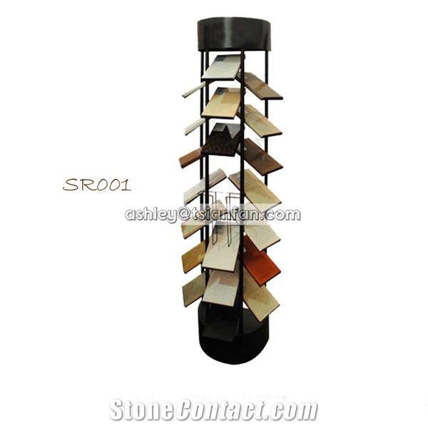 Three Sided Round Stone  Tower Shape Display Rack