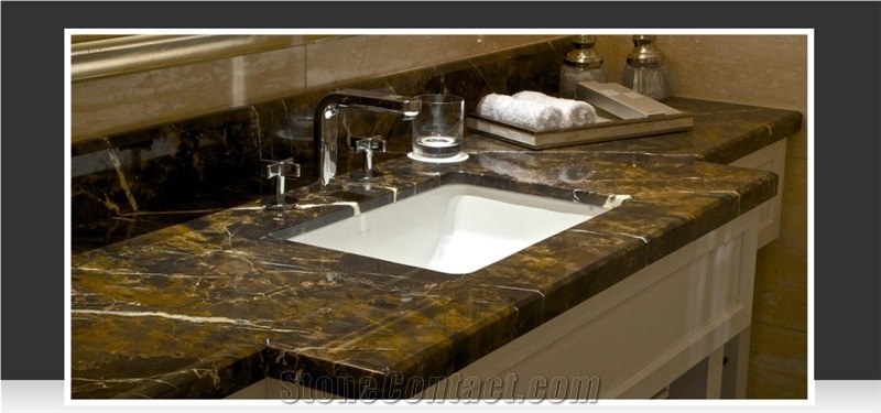 King Gold Marble Bathroom Top
