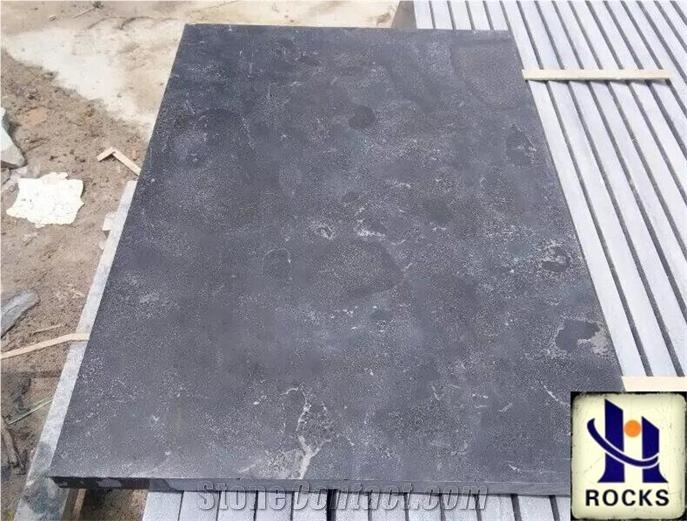 Blue Limestone Honed Tile, China Blue Limestone