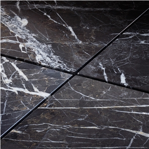 Medi Black Polished Marble Floor Tiles, Wall Tiles