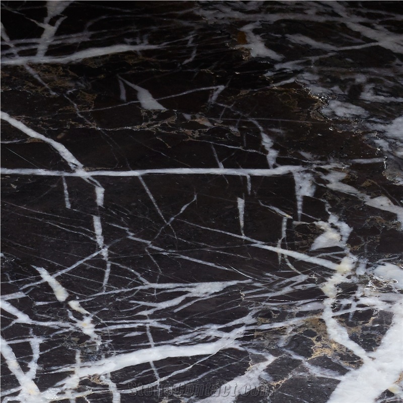 Medi Black Polished Marble Floor Tiles, Wall Tiles